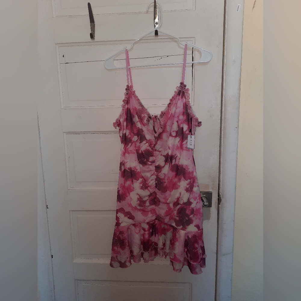 Elegant Floral Pink Dress
